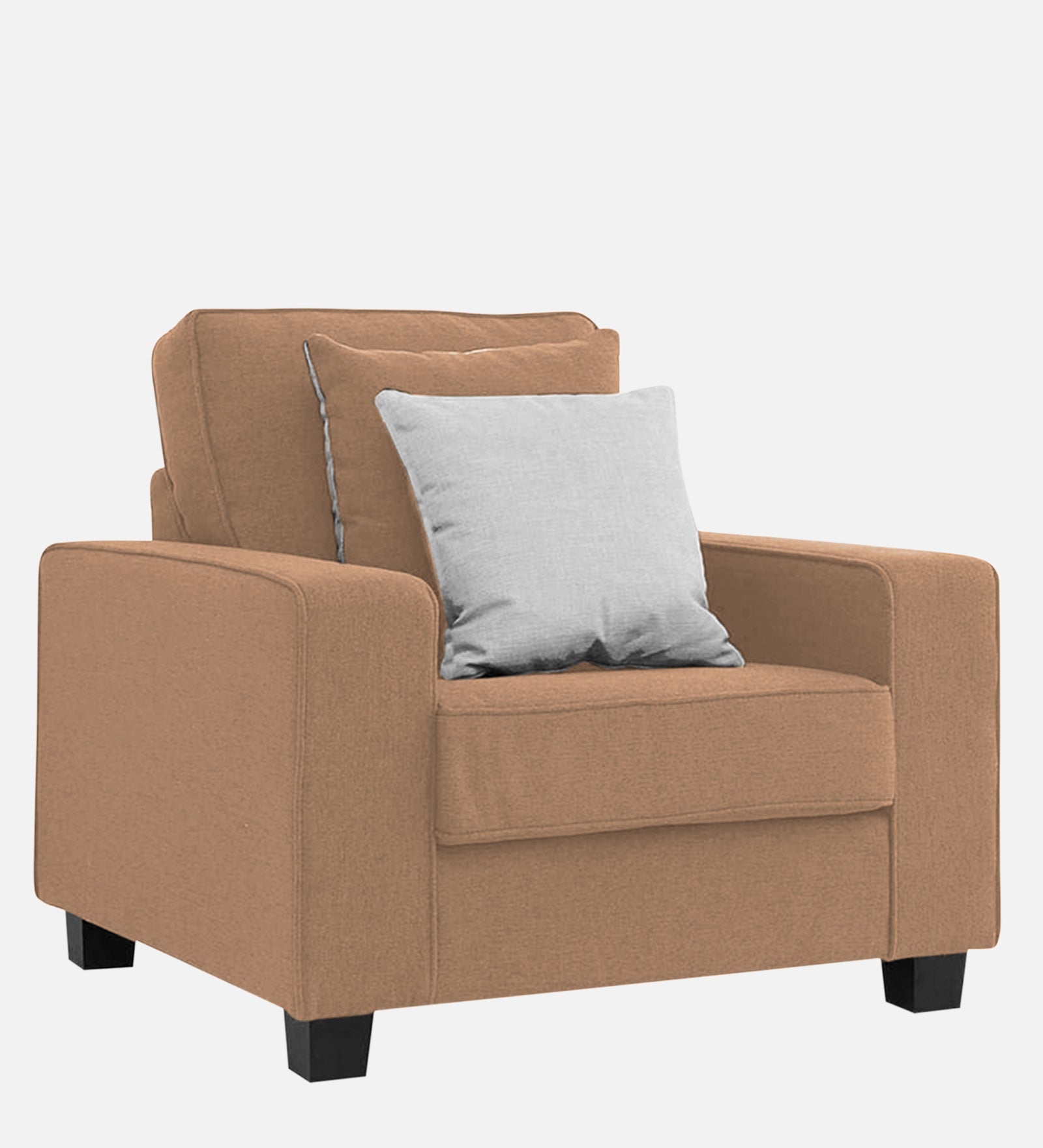 Ladybug Fabric 1 Seater Sofa In Cosmic Beige Colour - Febonic Living