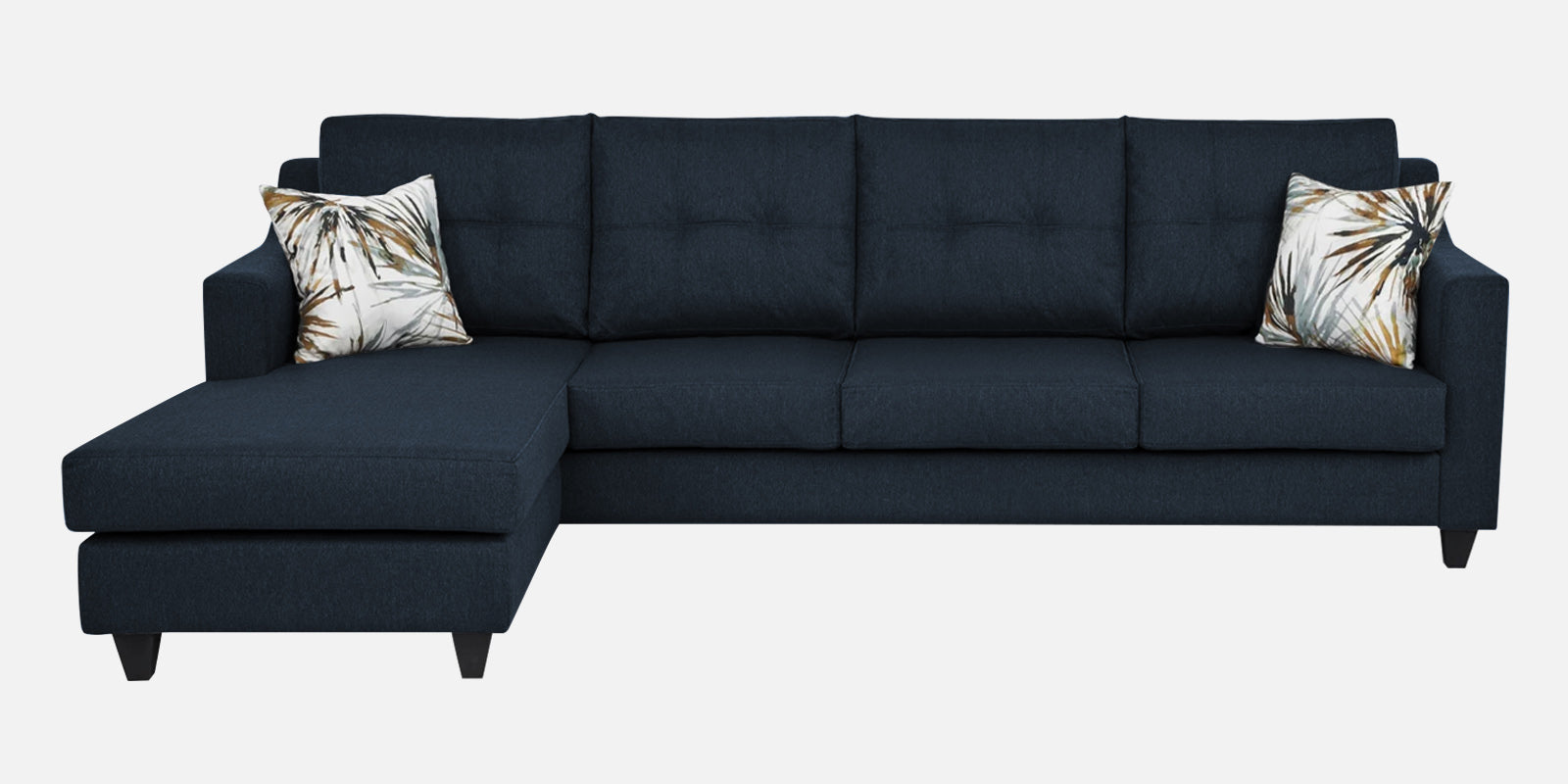 Welly Fabric RHS Sectional Sofa (3+Lounger) In Slate Blue Colour - Febonic Living