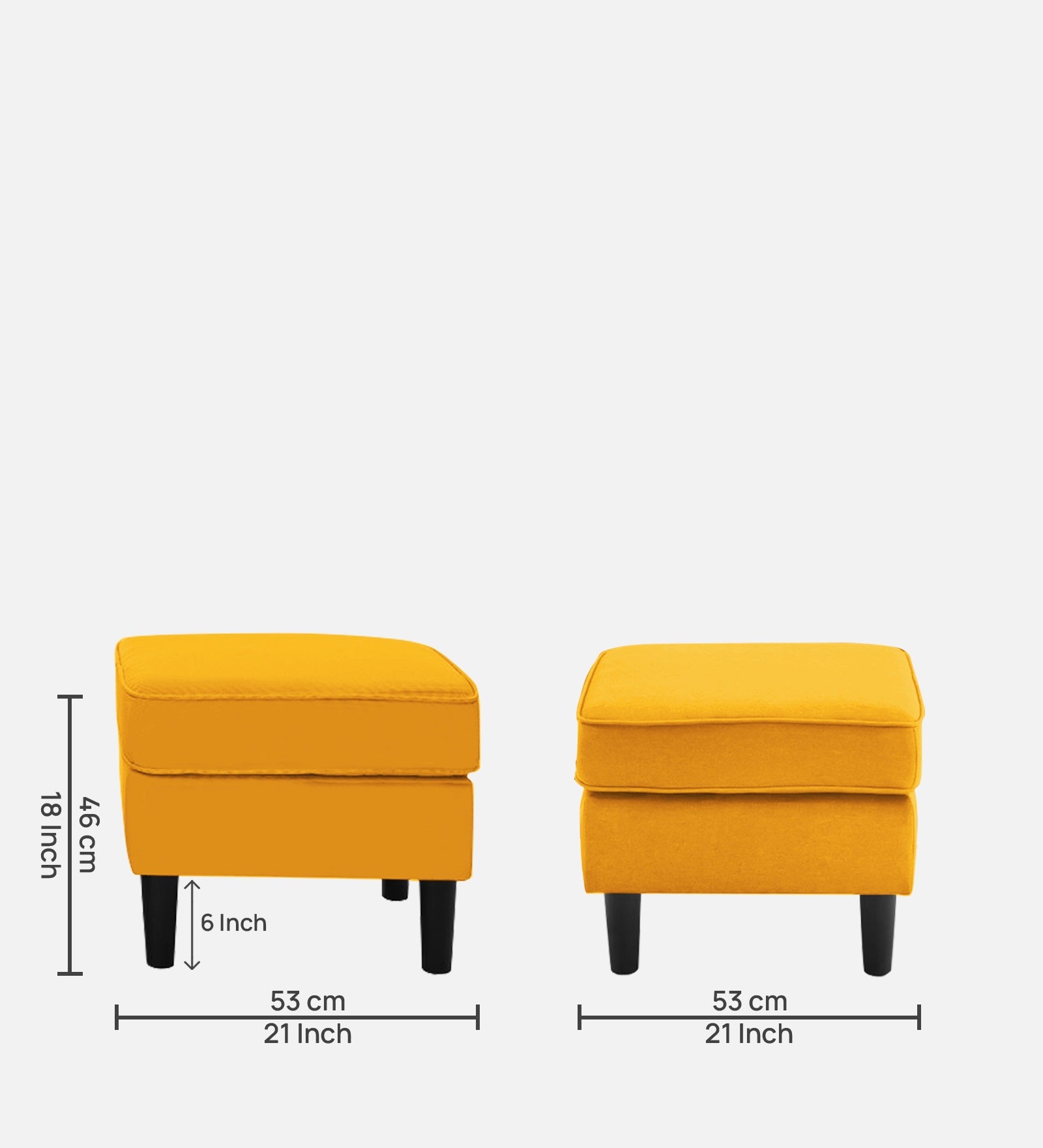 Sona Fabric Barrel Chair + Ottoman in Bold Yellow Colour