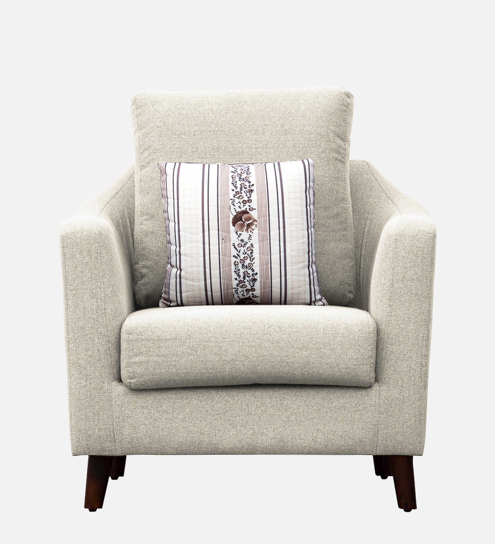 Kevin Fabric 1 Seater Sofa In Ivory Cream Colour - Febonic Living