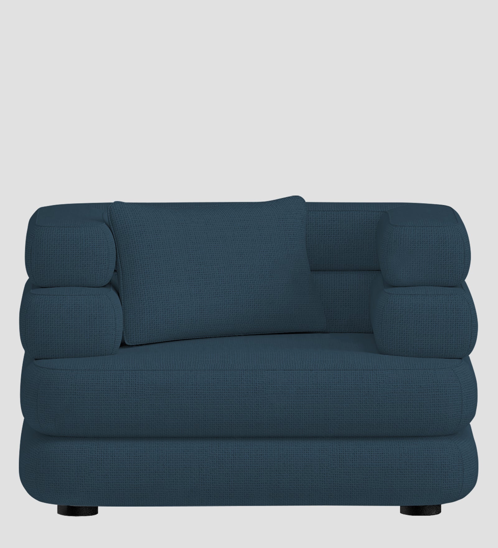 Wener Fabric 1 Seater Sofa In Cool Blue Colour - Febonic Living