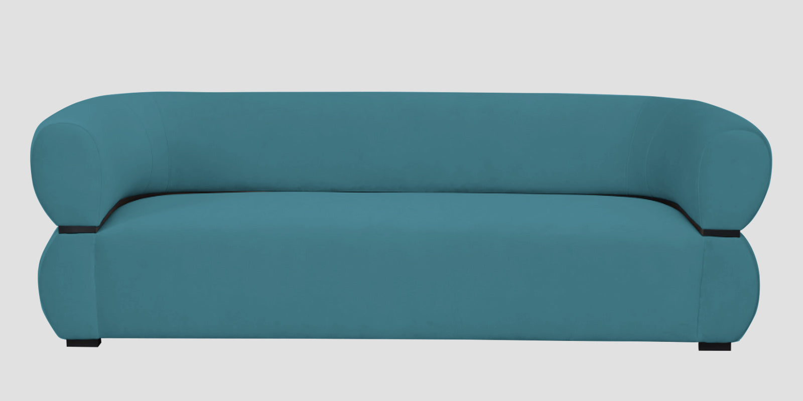 Kula Velvet 3 Seater Sofa In Aqua Blue Colour - Febonic Living