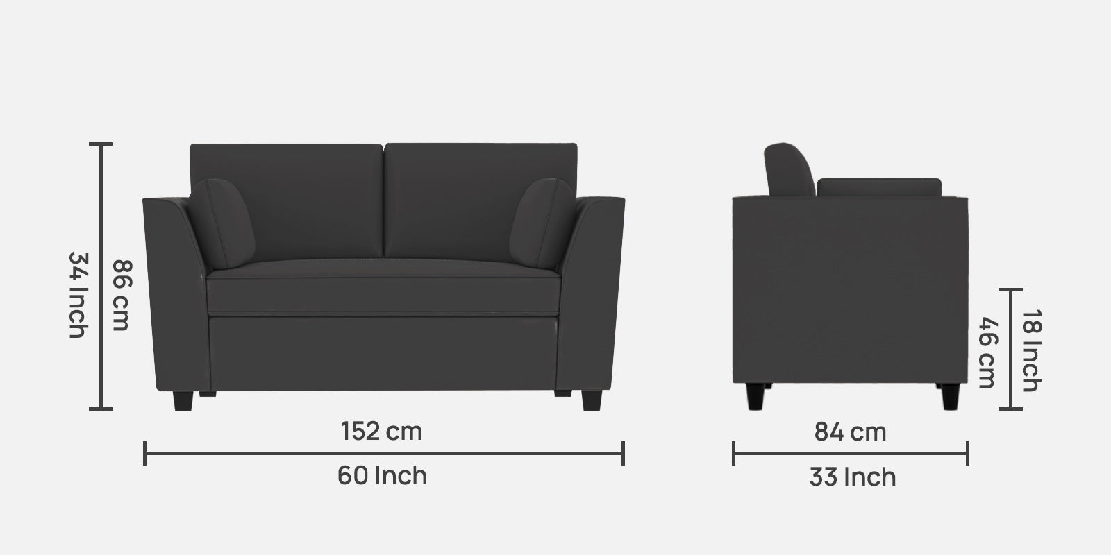 Bristo Velvet 2 Seater Sofa In Davy Grey Colour - Febonic Living