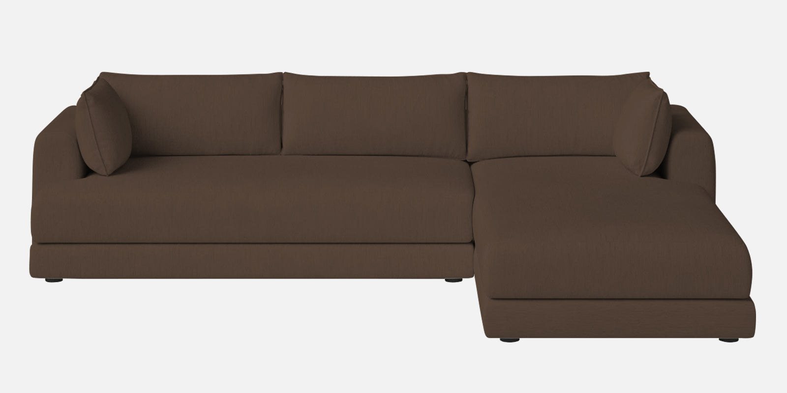 Ziggy Fabric LHS Sectional Sofa (3+Lounger) In Rosy Brown Colour - Febonic Living