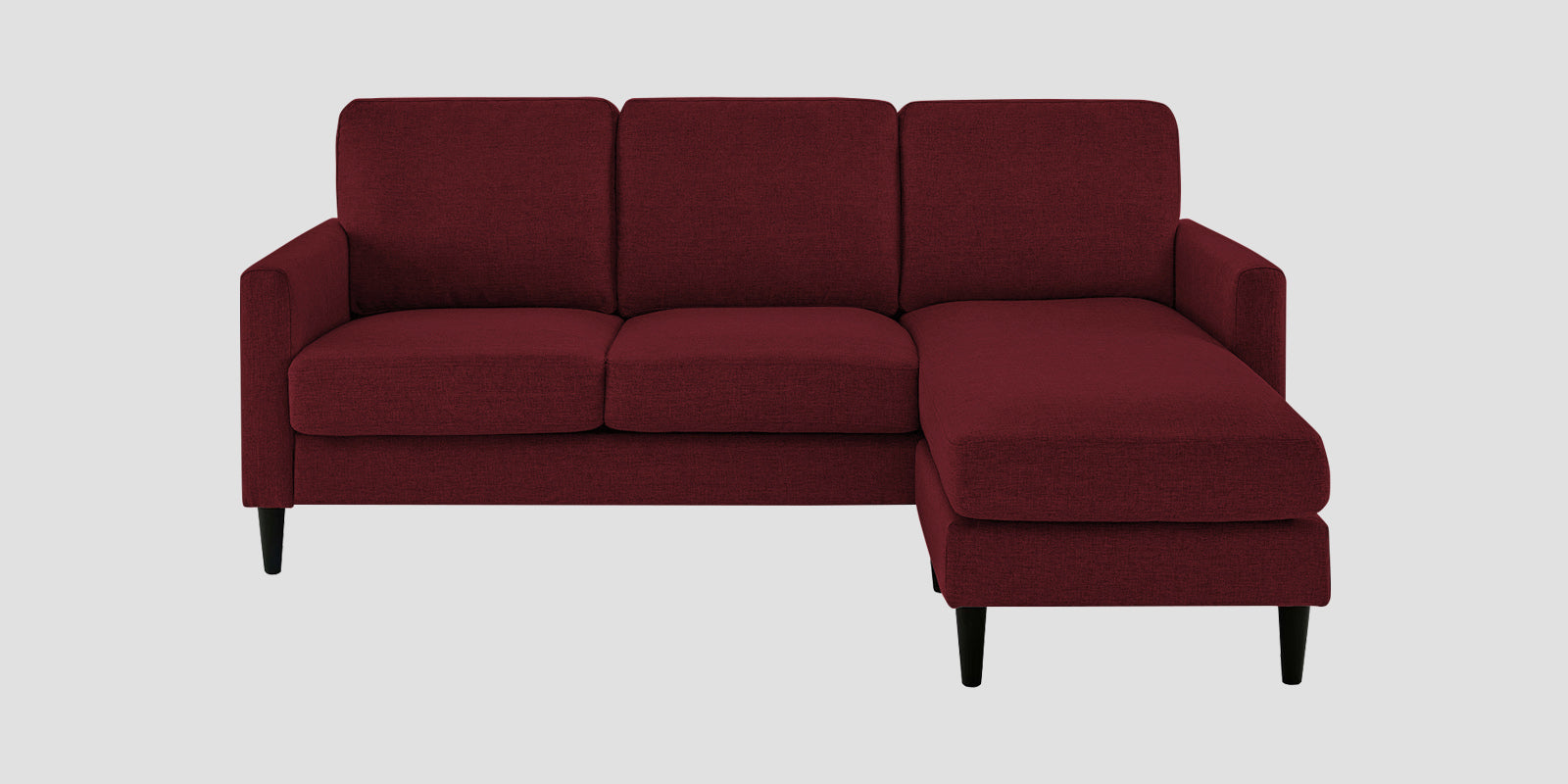 Romie Fabric LHS Sectional Sofa (2+Lounger) In Blood Maroon Colour - Febonic Living