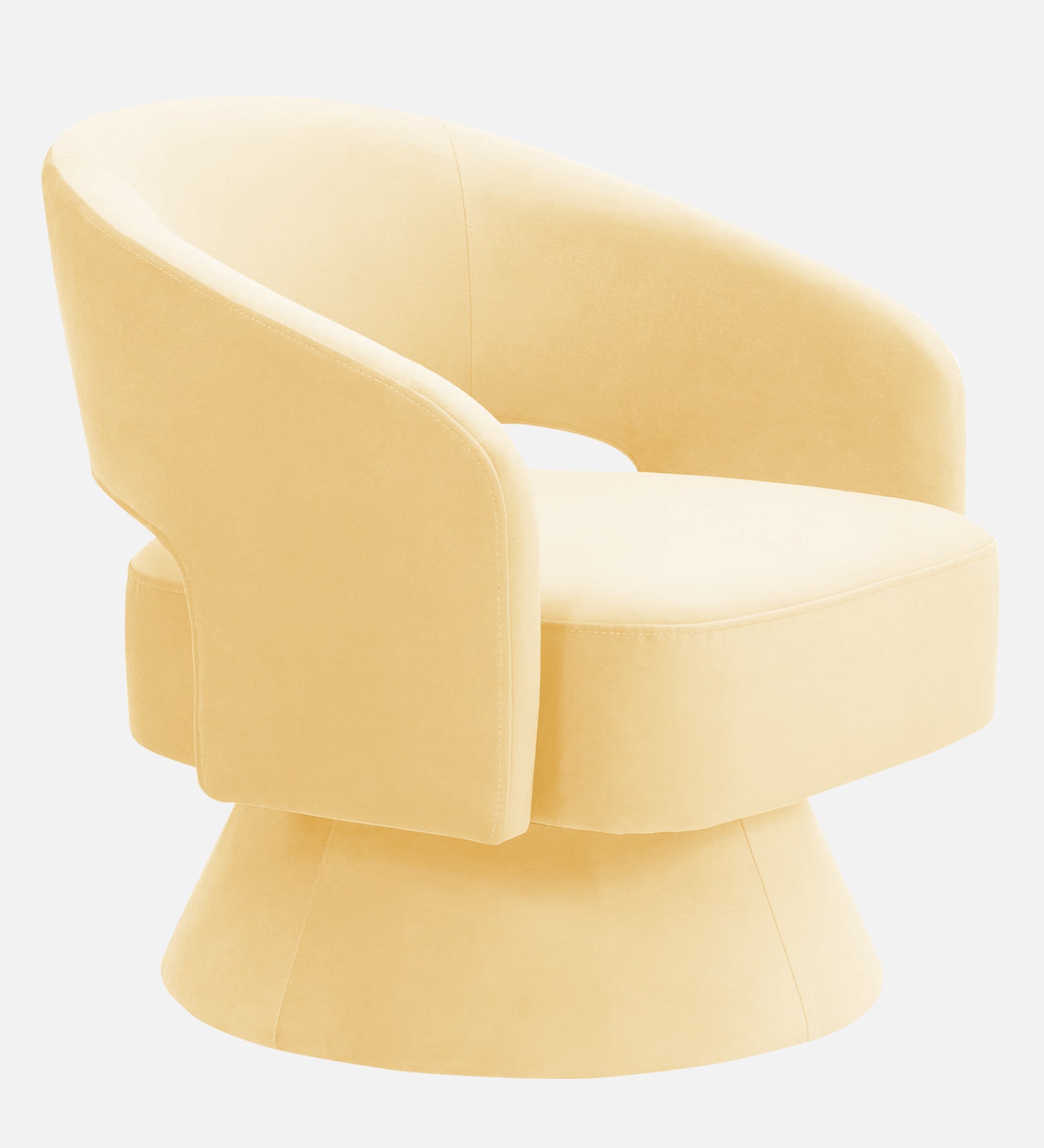 Pendra Velvet Swivel Chair In Sandy Beige Colour - Febonic Living