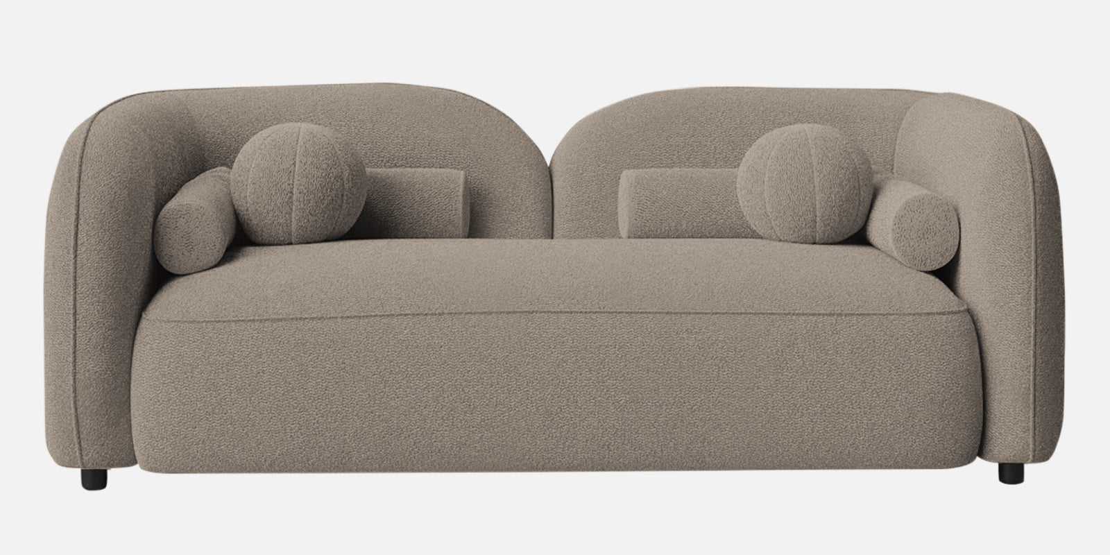 Corny Boucle Fabric 2 Seater Sofa In Macy Grey Colour - Febonic Living
