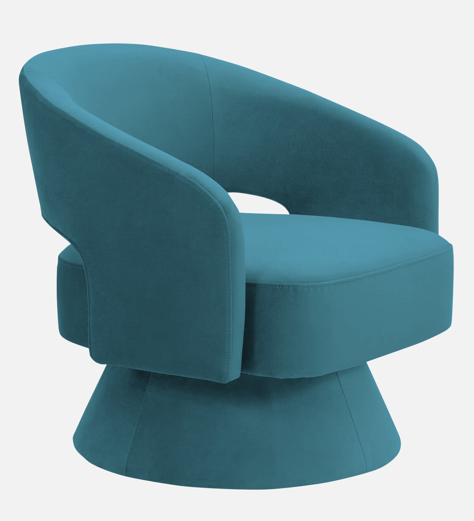 Pendra Velvet Swivel Chair In Aqua Blue Colour - Febonic Living