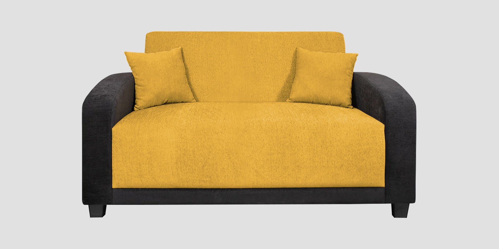 Alex Fabric 2 Seater Sofa In Bold Yellow Colour - Febonic Living