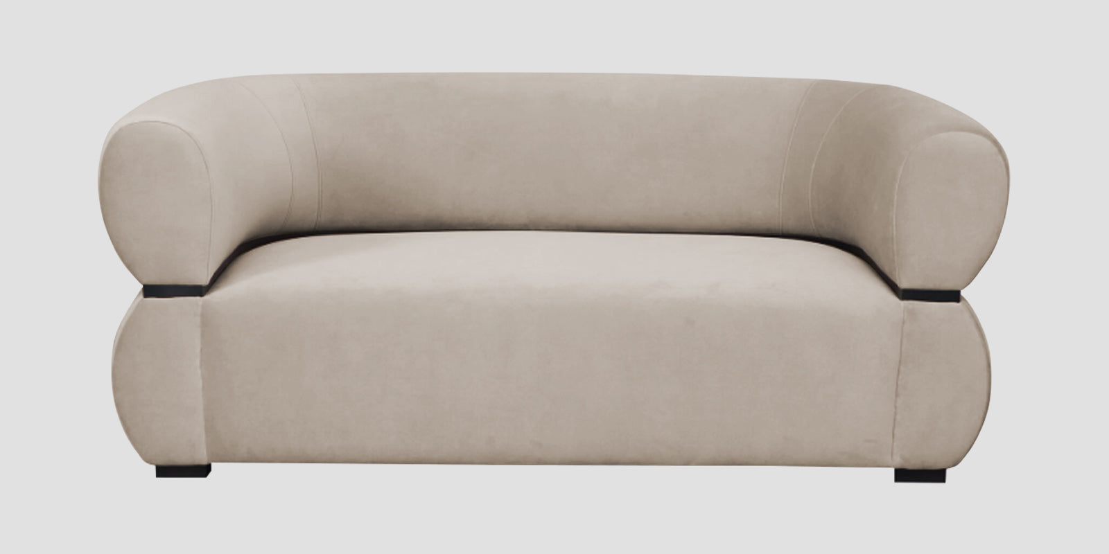 Kula Velvet 2 Seater Sofa In Cream Beige Colour - Febonic Living