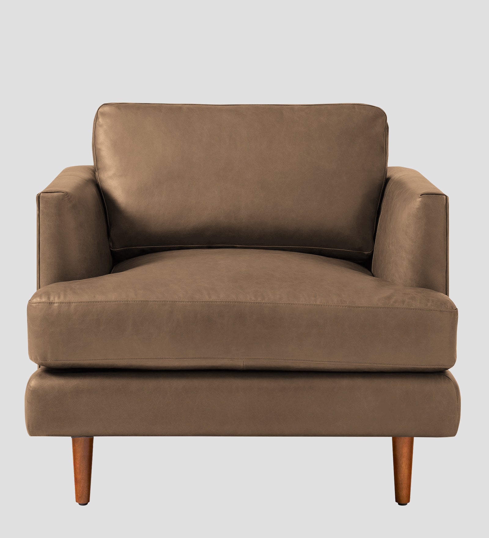 Sterio Leatherette 1 Seater Sofa In Husky Brown Colour - Febonic Living