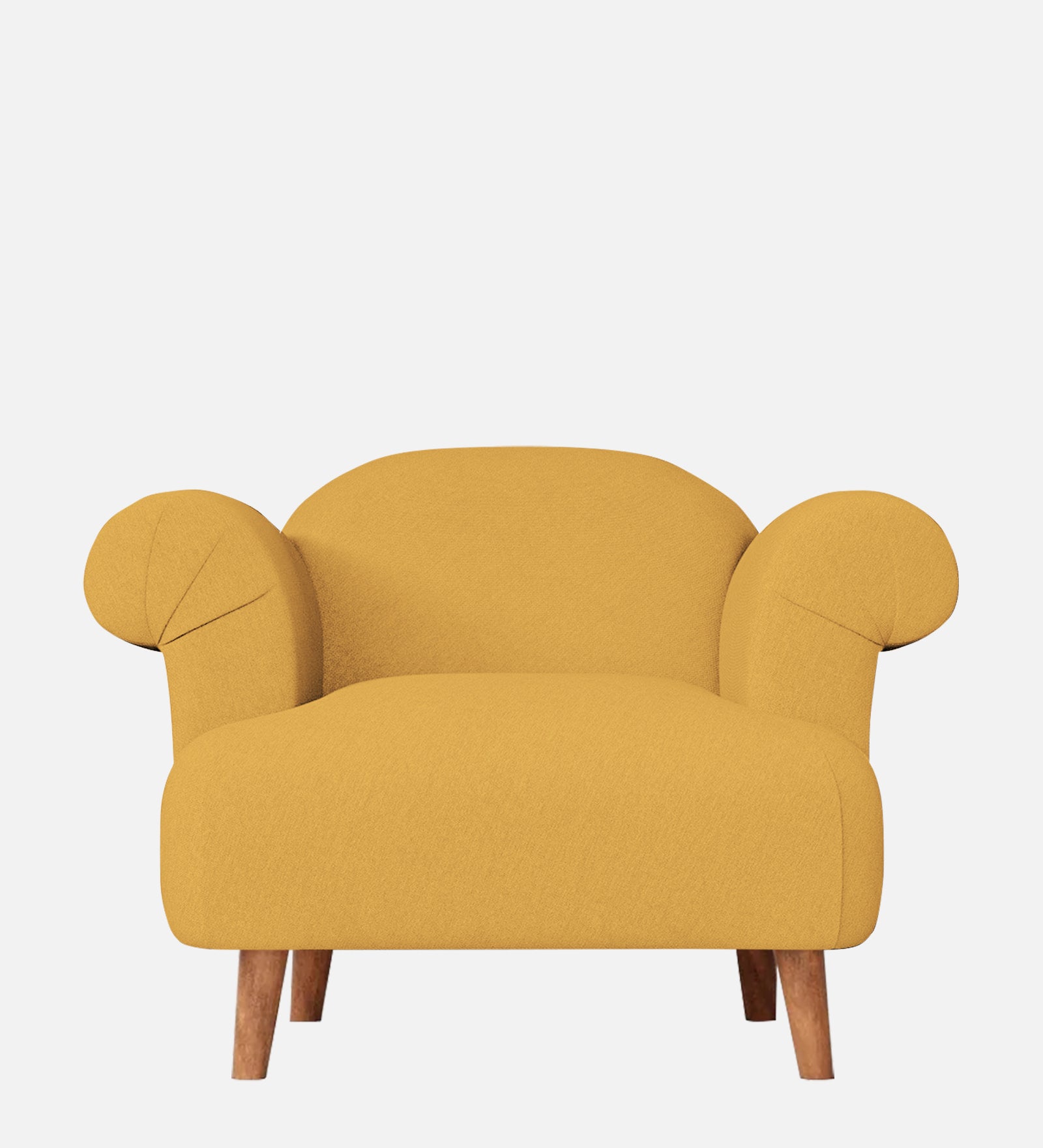 Barber Fabric 1 Seater Sofa In Corn Yellow Colour - Febonic Living