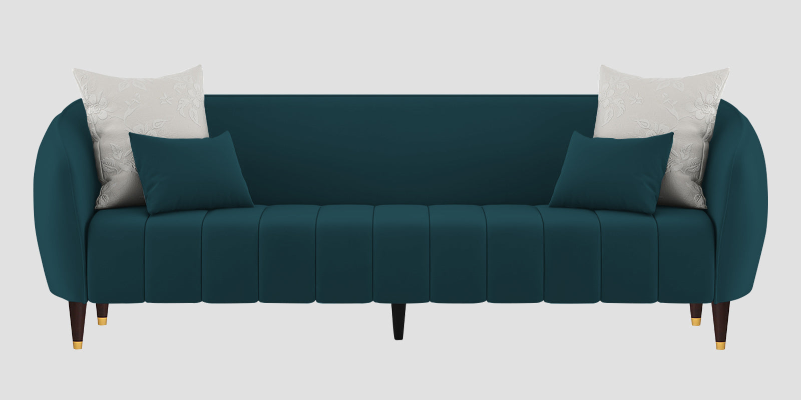 Hairo Velvet 3 Seater Sofa In Arabian Green Colour - Febonic Living
