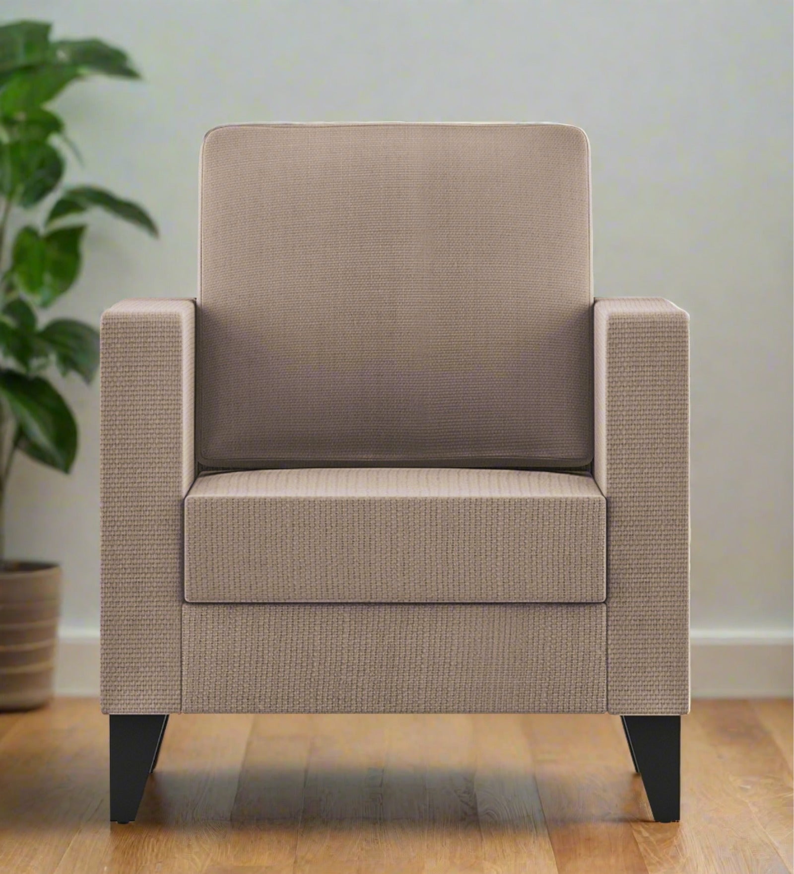 Nori Fabric 1 Seater Sofa In Kadhi Beige Colour - Febonic Living