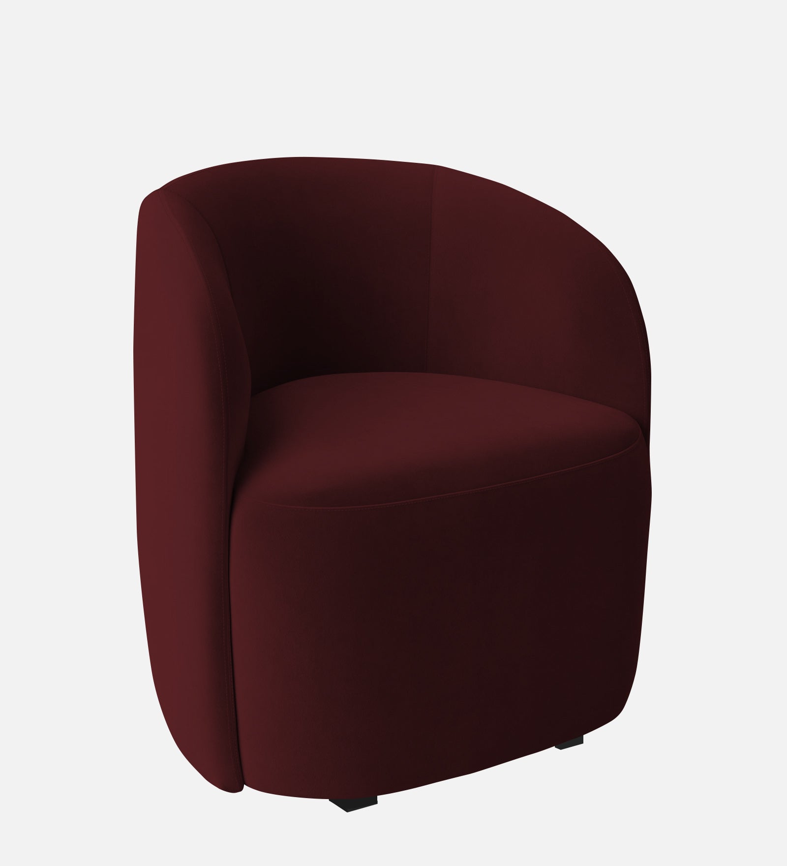 Lucky Velvet Wing Chair In Dark Maroon Colour - Febonic Living