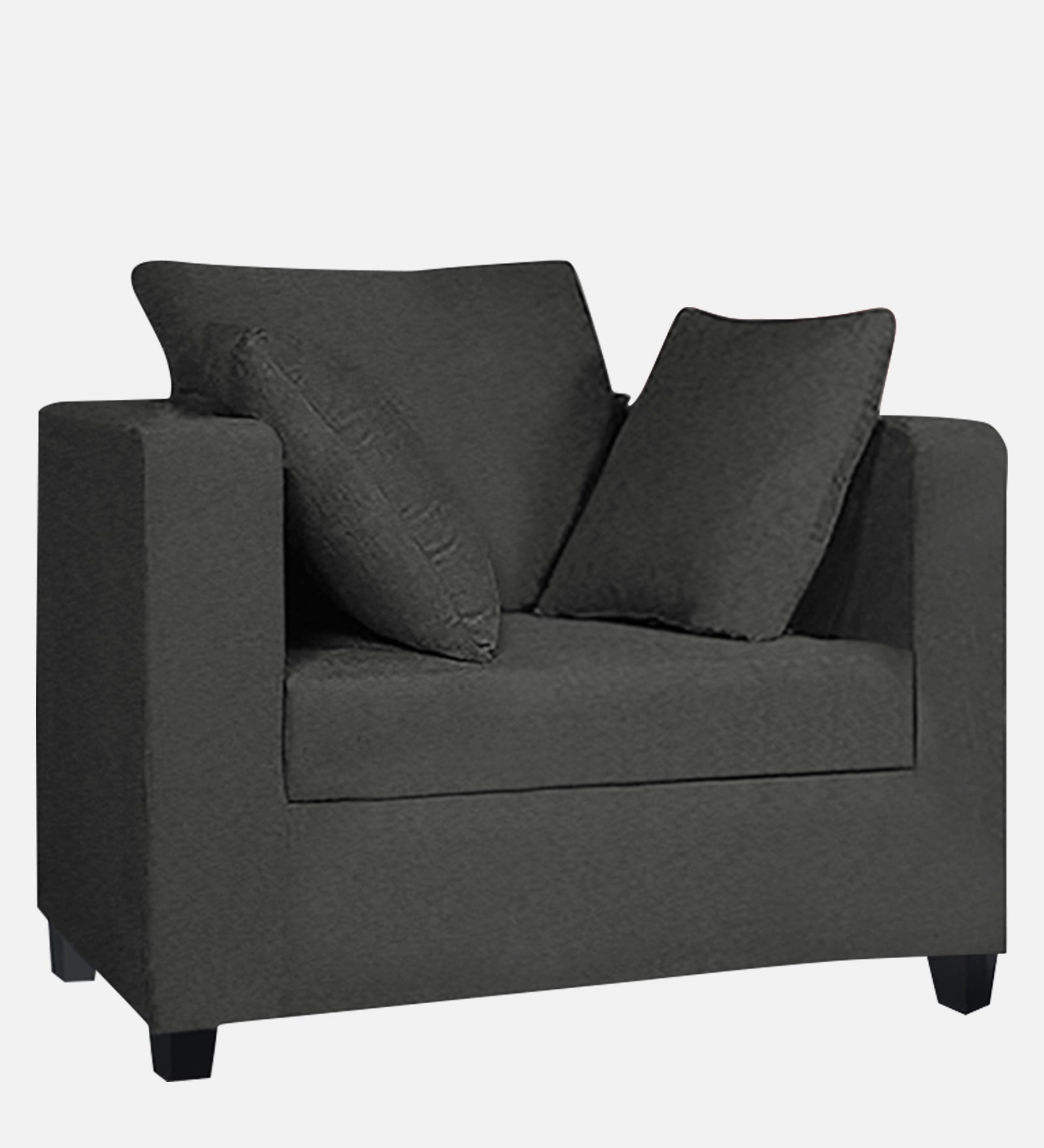 Nuska Fabric 1 Seater Sofa In Charcoal Grey Colour - Febonic Living