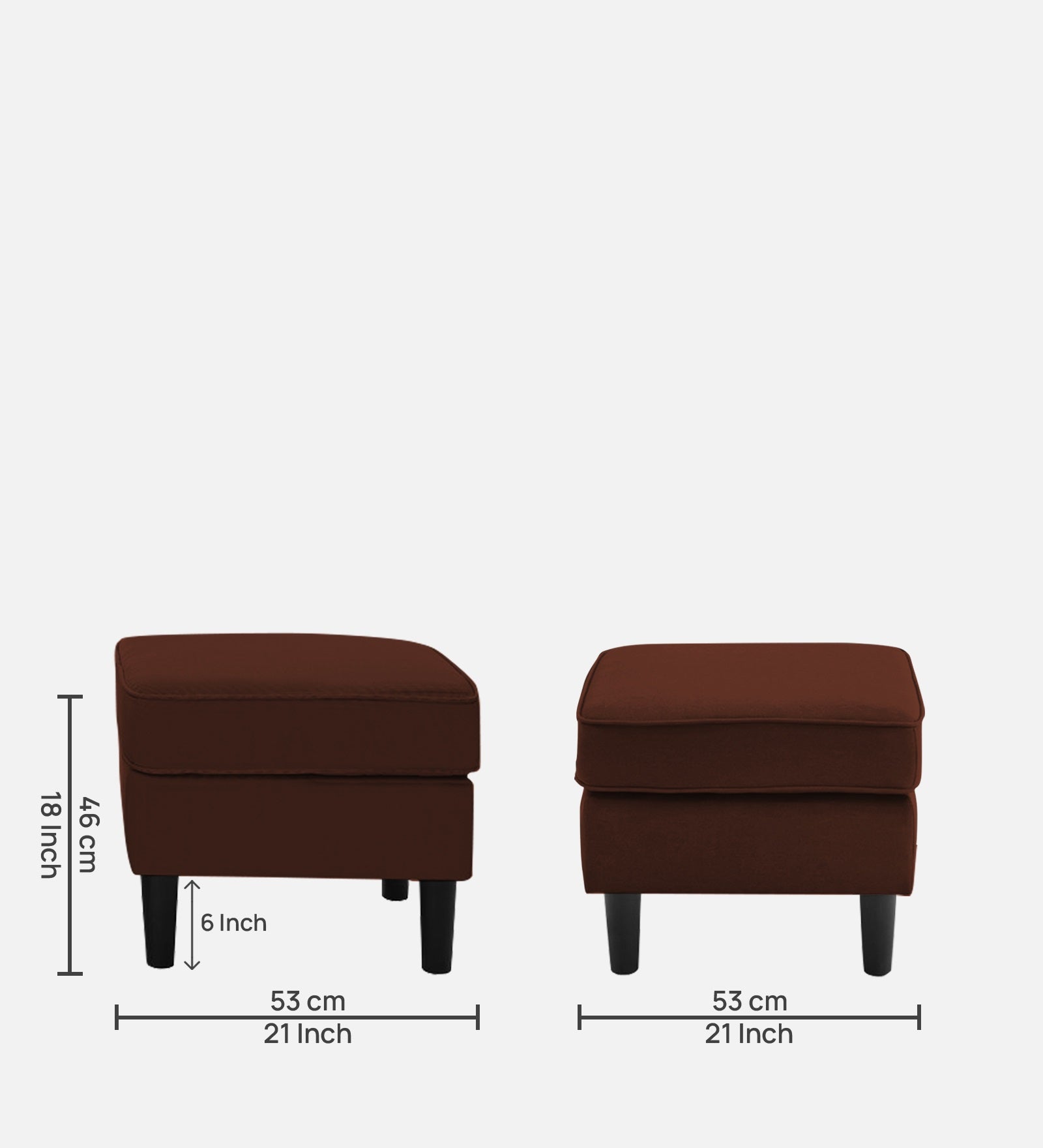 Sona Fabric Barrel Chair + Ottoman in Coffee Brown Colour