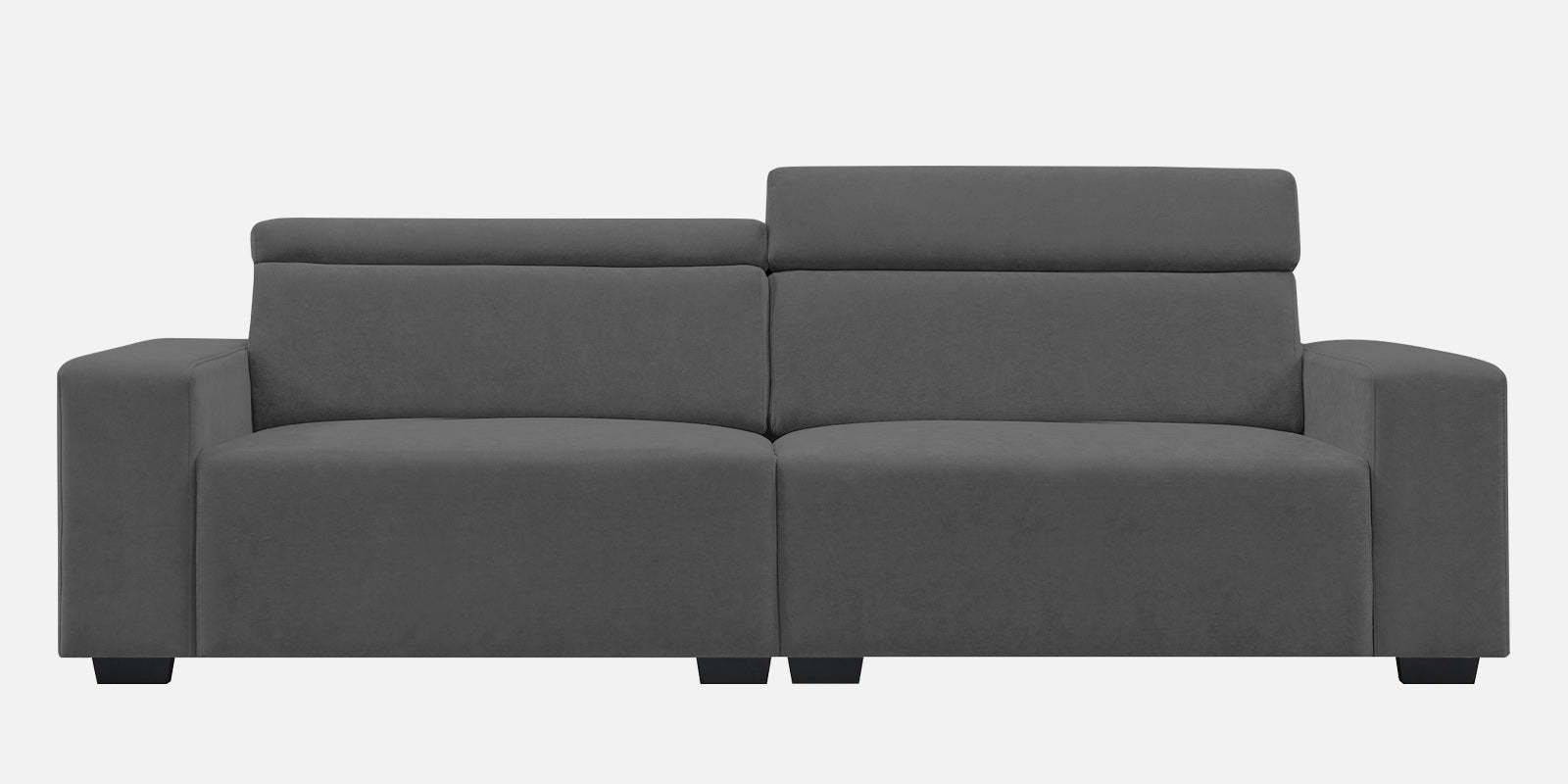 Hiro Fabric 3 Seater Sofa In Pure Grey Colour - Febonic Living