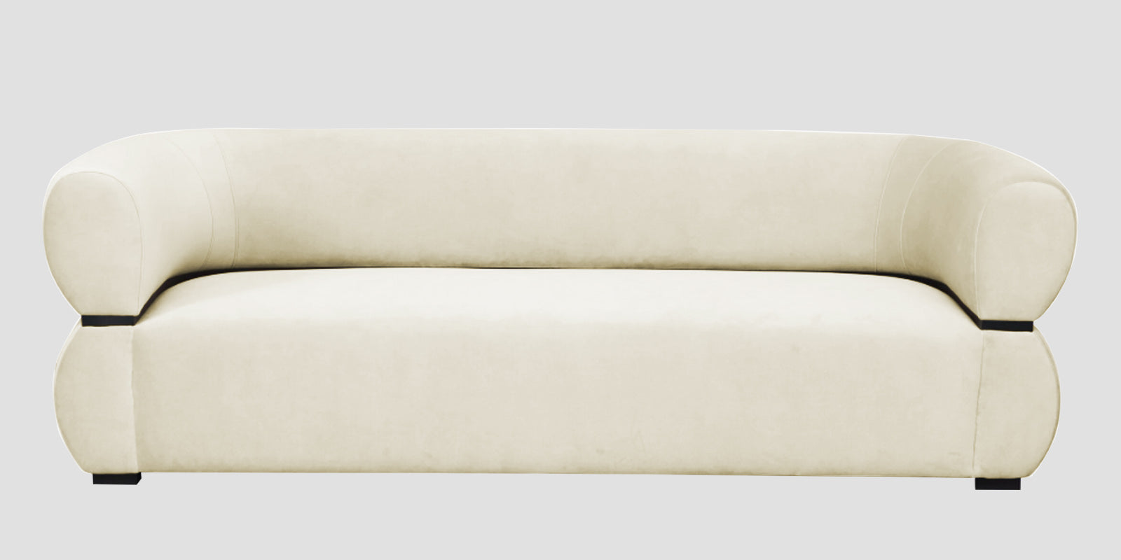 Kula Velvet 3 Seater Sofa In Warm white Colour - Febonic Living