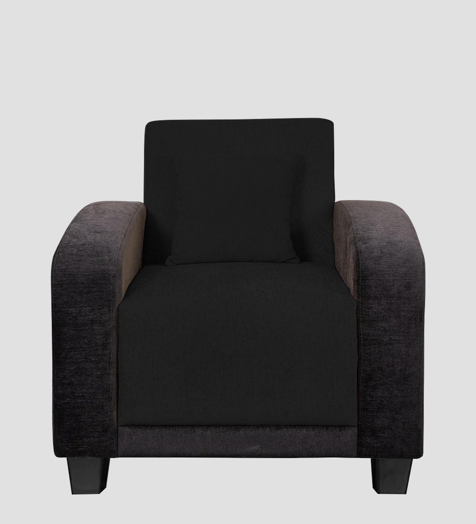 Alex Fabric 1 Seater Sofa In Zed Black Colour - Febonic Living
