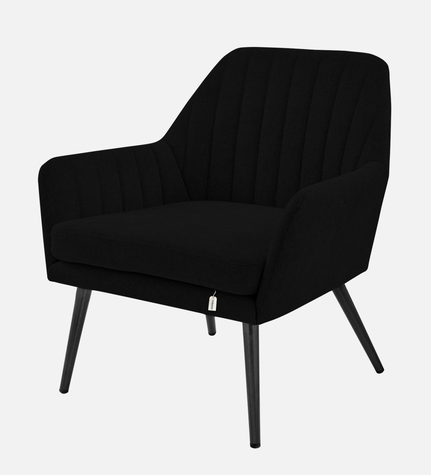 Bella Fabric Arm Chair In Zed Black Colour - Febonic Living