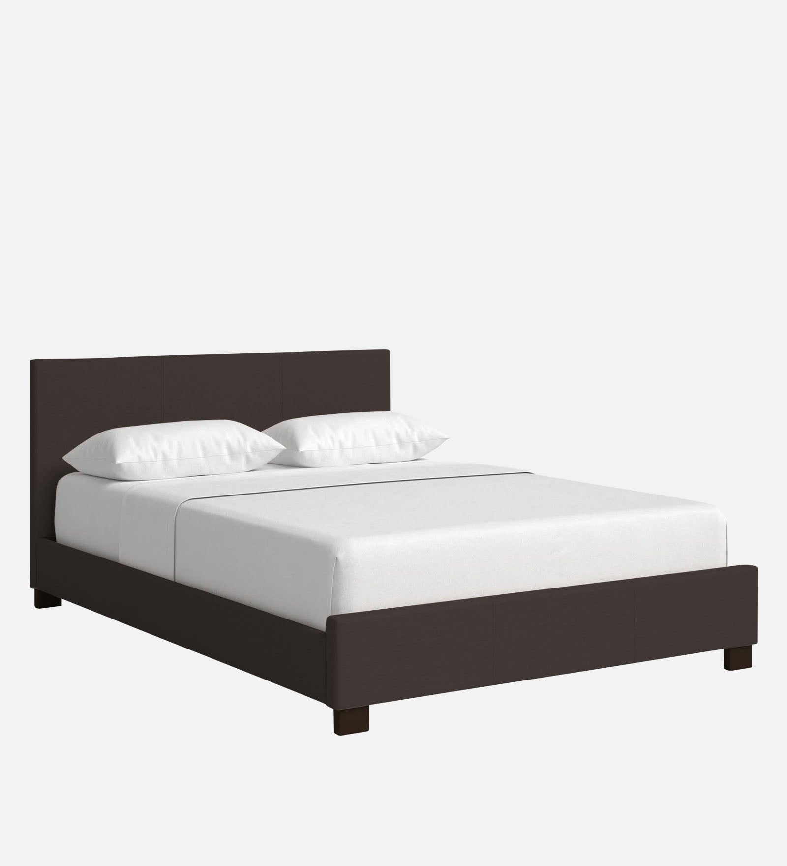 Lora Fabric King Size Bed in Dark Brown Colour - Febonic Living