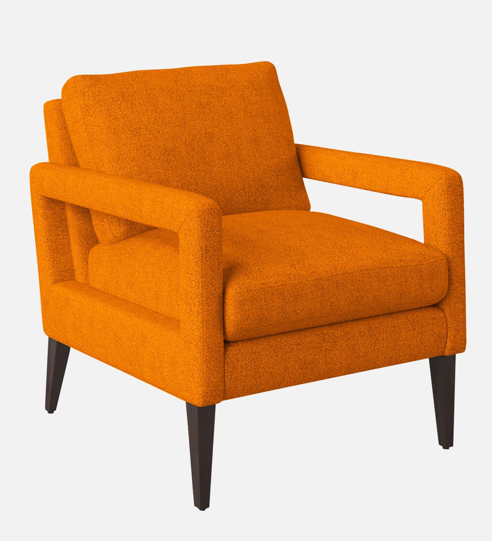 Olsen Fabric Arm Chair In Vivid Orange Colour - Febonic Living