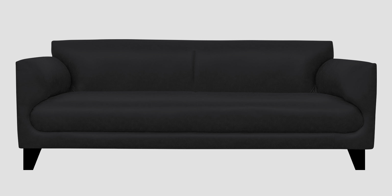 Convi Leatherette 3 Seater Sofa In Light Black Colour - Febonic Living