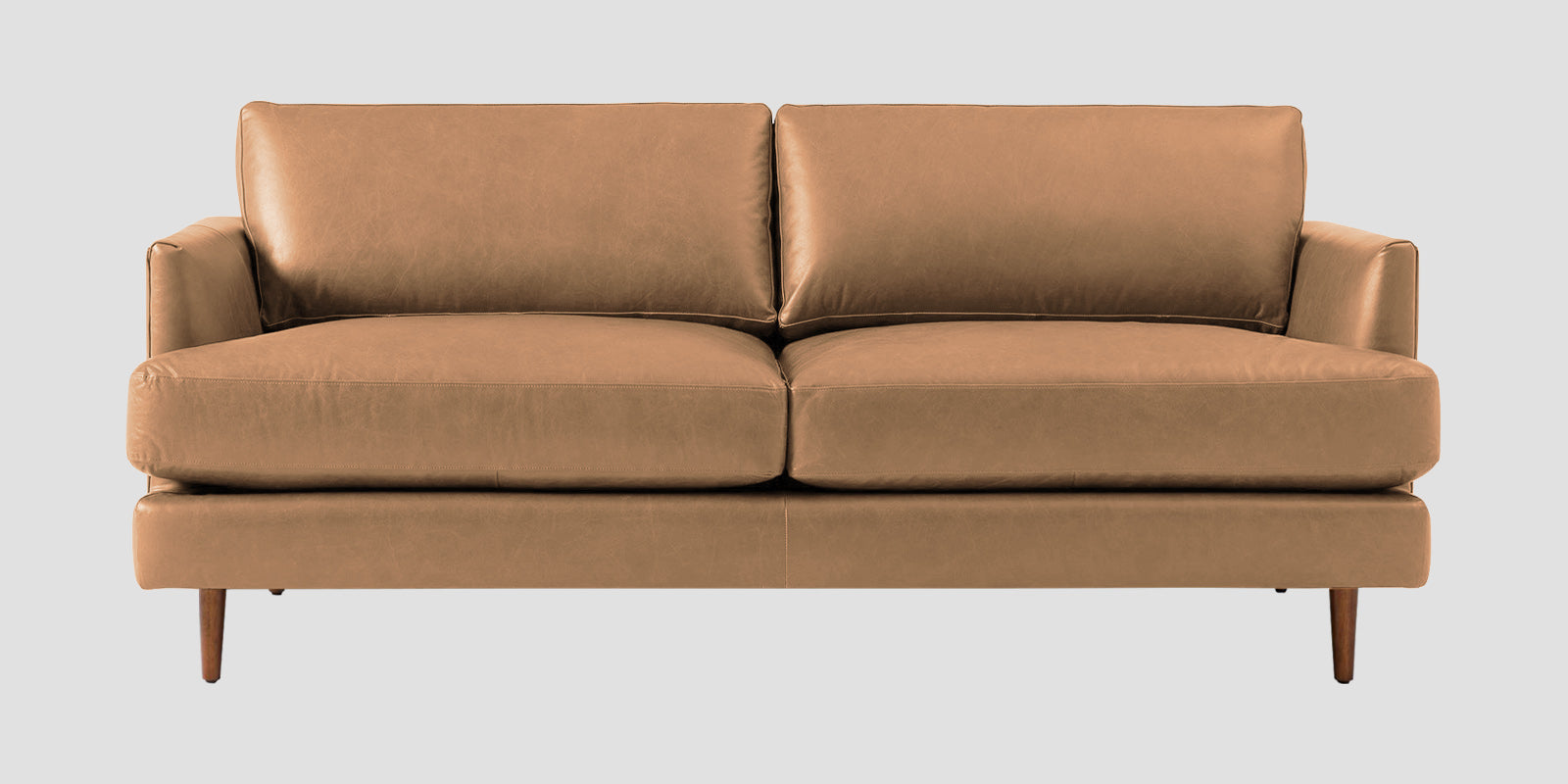 Sterio Leatherette 2 Seater Sofa In Sepia Beige Colour - Febonic Living