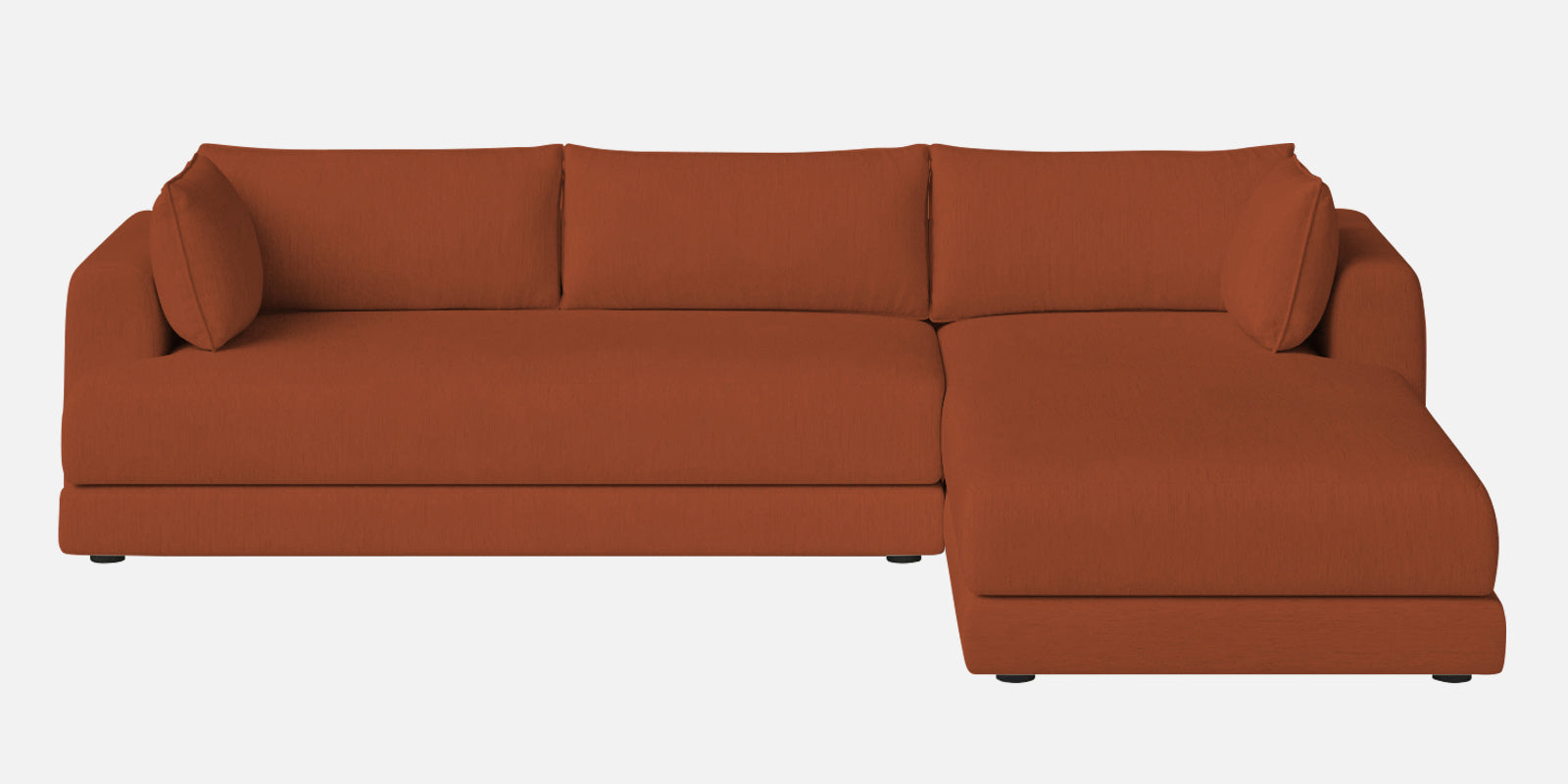 Ziggy Fabric LHS Sectional Sofa (3+Lounger) In Royal Orange Colour - Febonic Living