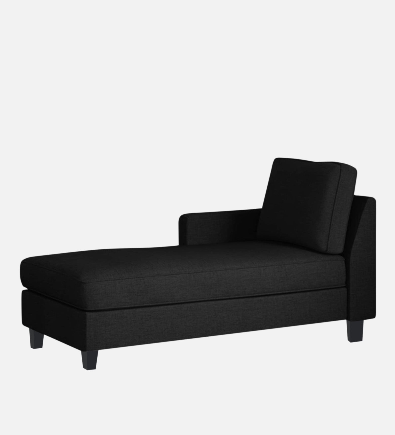 Harry Fabric LHS Chaise Lounger In Zed Black Colour - Febonic Living