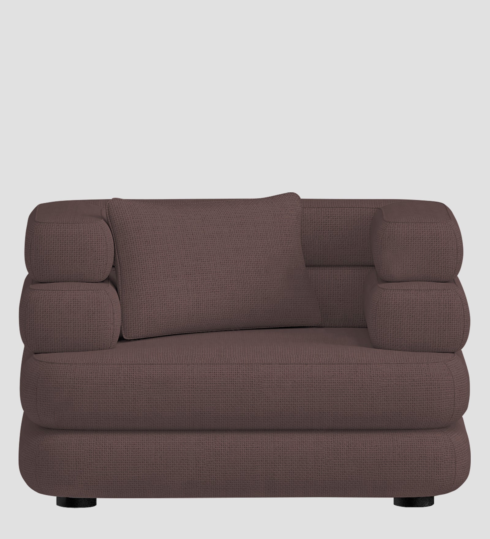 Wener Fabric 1 Seater Sofa In Night Brown Colour - Febonic Living