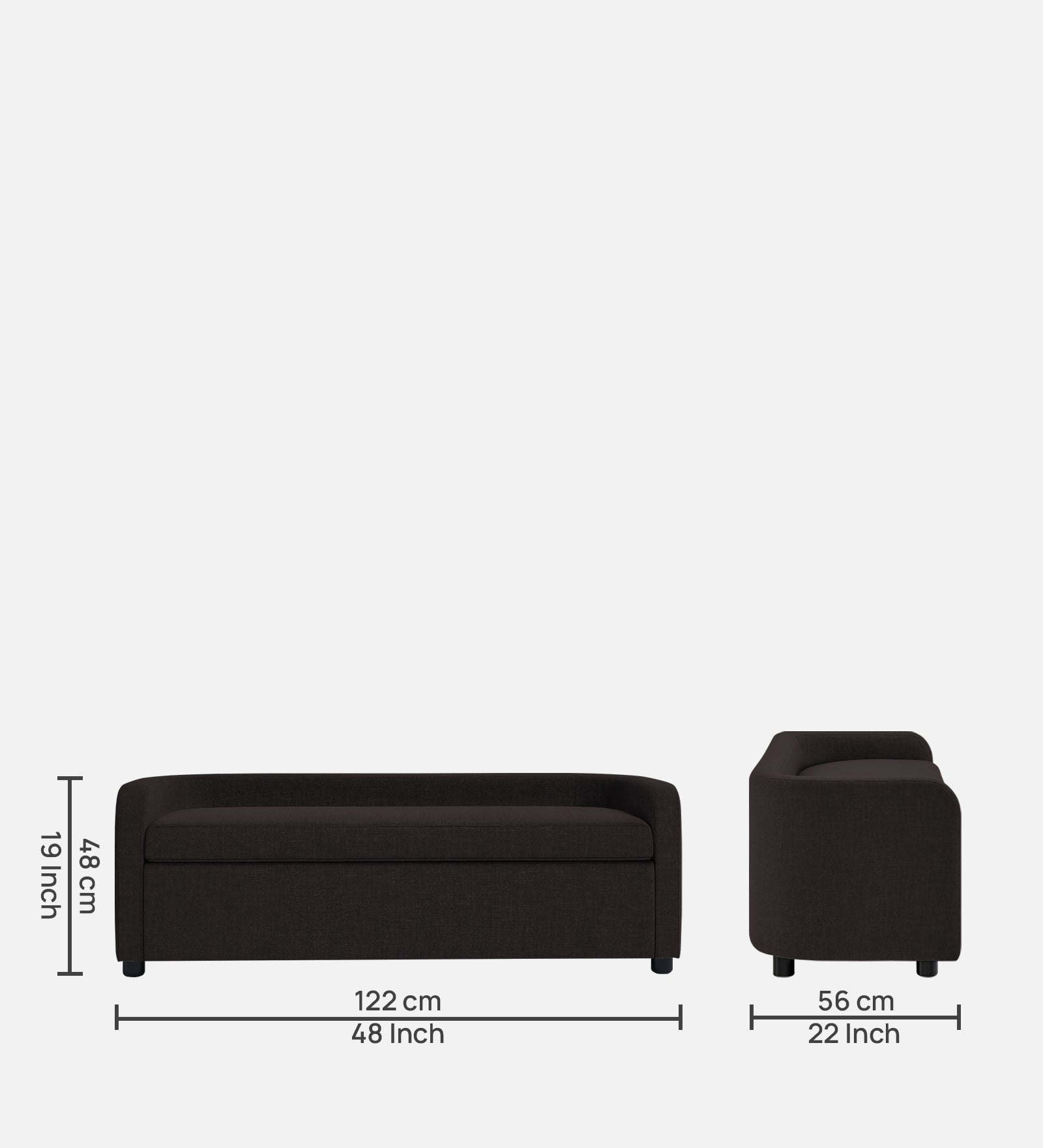 Cooper Fabric Storage Bench In Cara Brown Colour - Febonic Living