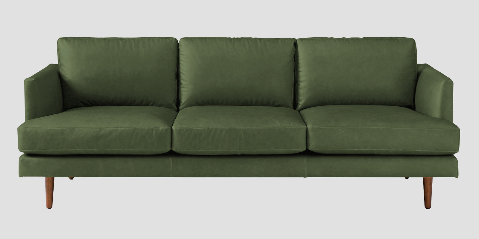 Sterio Leatherette 3 Seater Sofa In Moss Green Colour - Febonic Living
