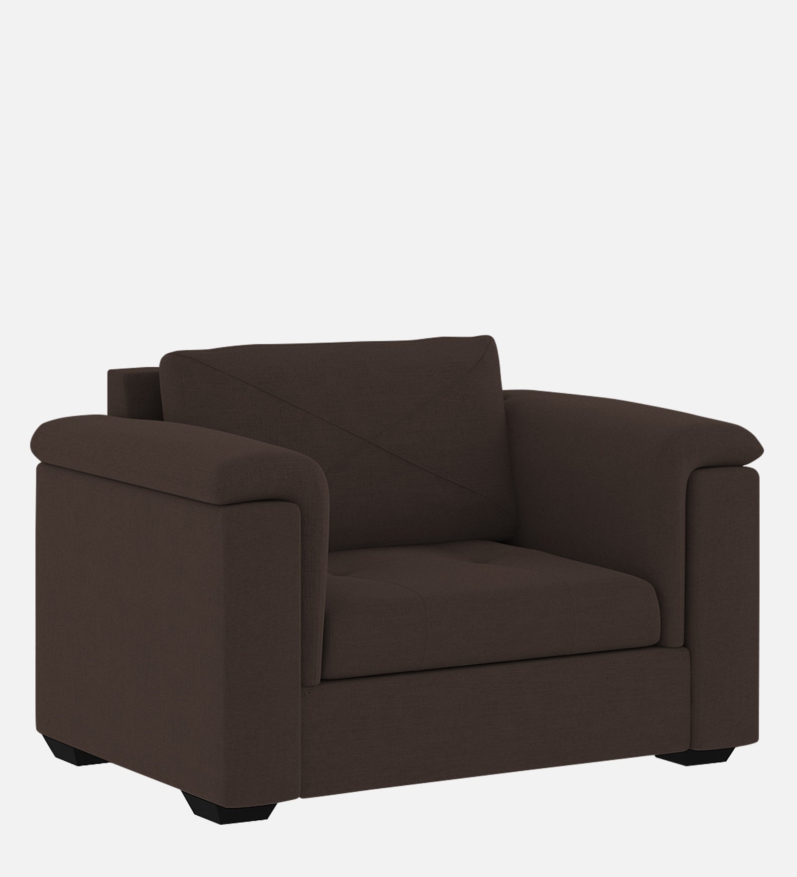 Andres Fabric 1 Seater Sofa In Coco Brown Colour - Febonic Living