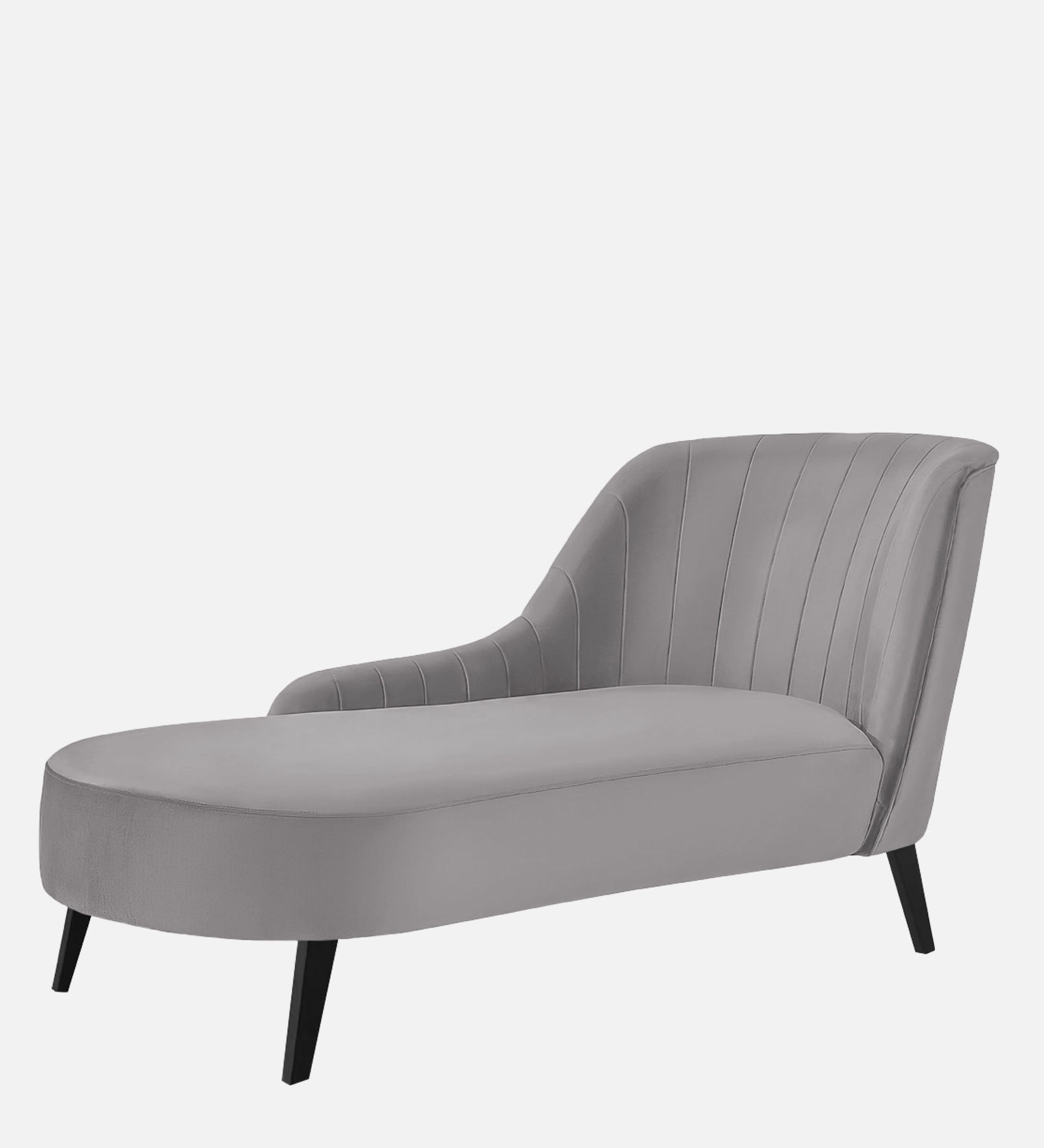 Flora Velvet LHS Chaise Lounger In Concrete Grey Colour - Febonic Living