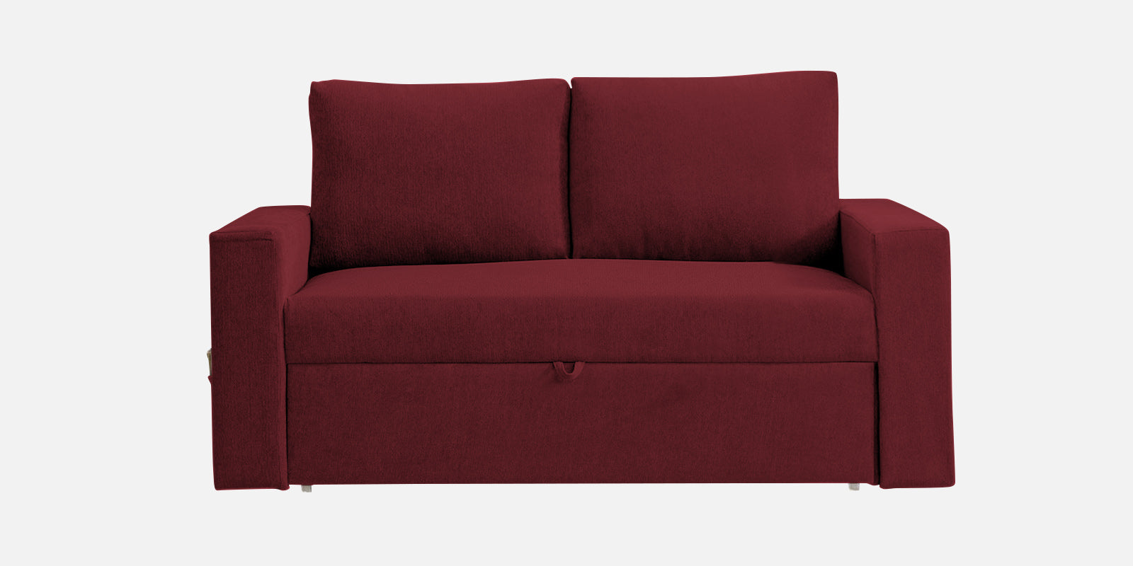 Kara Fabric 2 Seater Pull Out Sofa Cum Bed In Blood Maroon Colour - Febonic Living