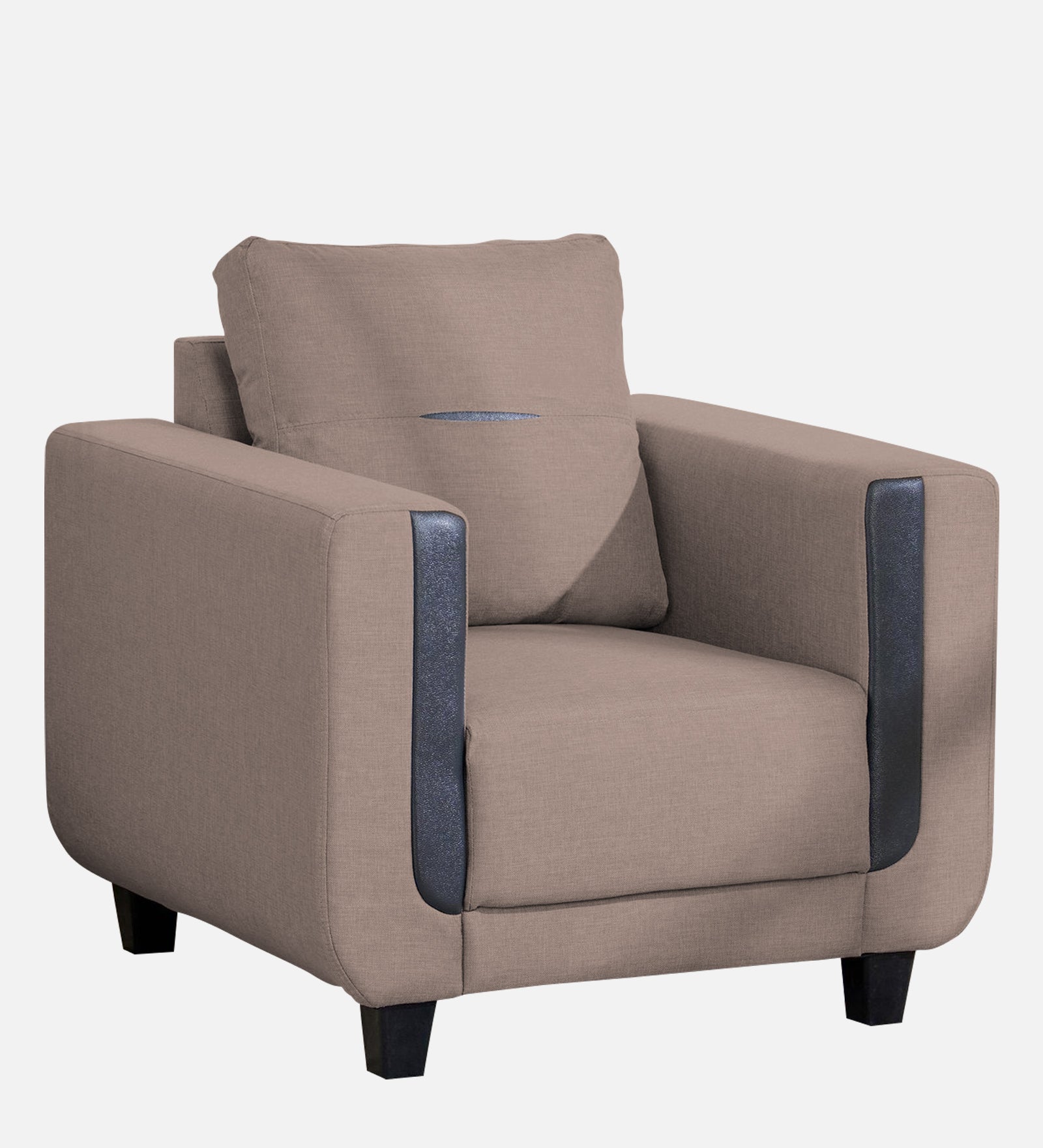 Perry Fabric 1 Seater Sofa In Kadhi Beige Colour - Febonic Living