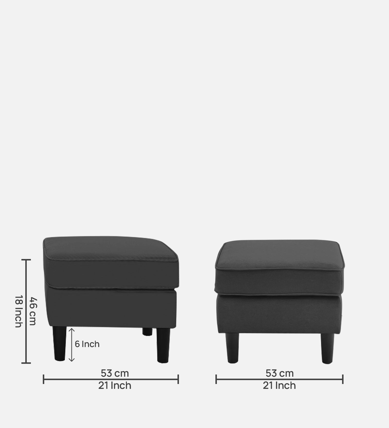 Sona Fabric Barrel Chair + Ottoman in Charcoal Grey Colour