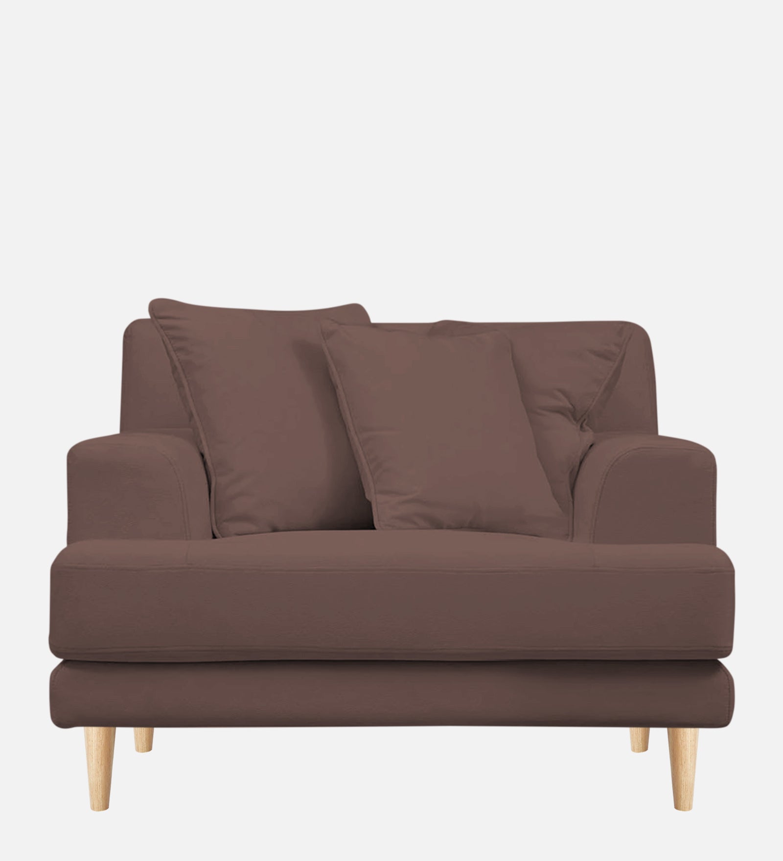 Woody Fabric 1 Seater Sofa in Berry Wine Colour