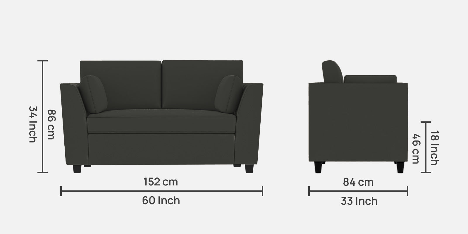 Bristo Velvet 2 Seater Sofa In Hory Grey Colour - Febonic Living