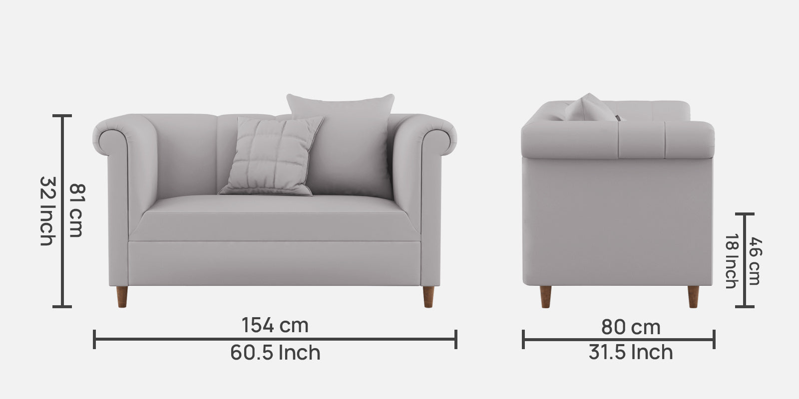 Rubi Velvet 2 Seater Sofa In Concrete grey Colour - Febonic Living