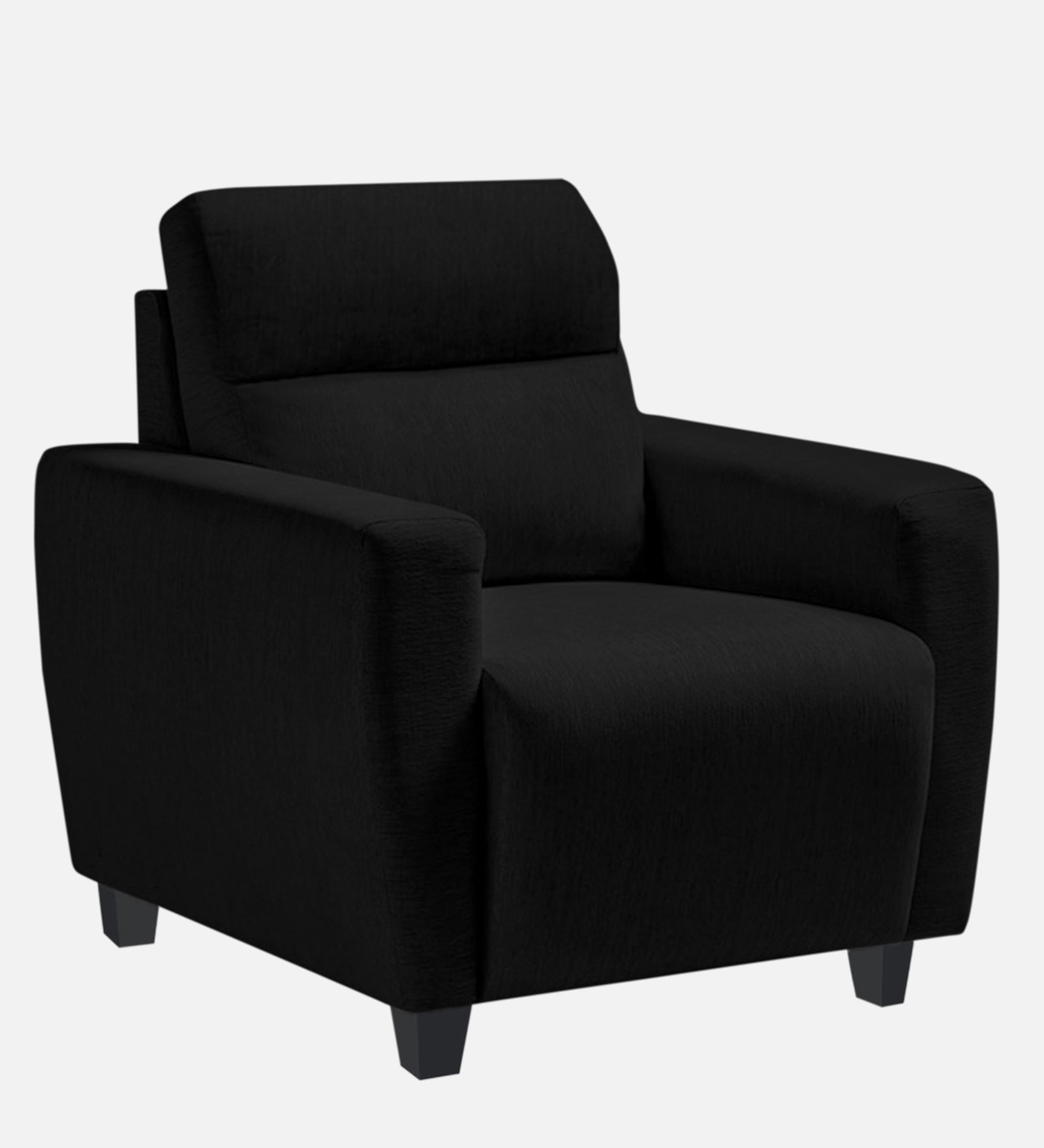 Bakadi Fabric 1 Seater Sofa In Zed black Colour - Febonic Living
