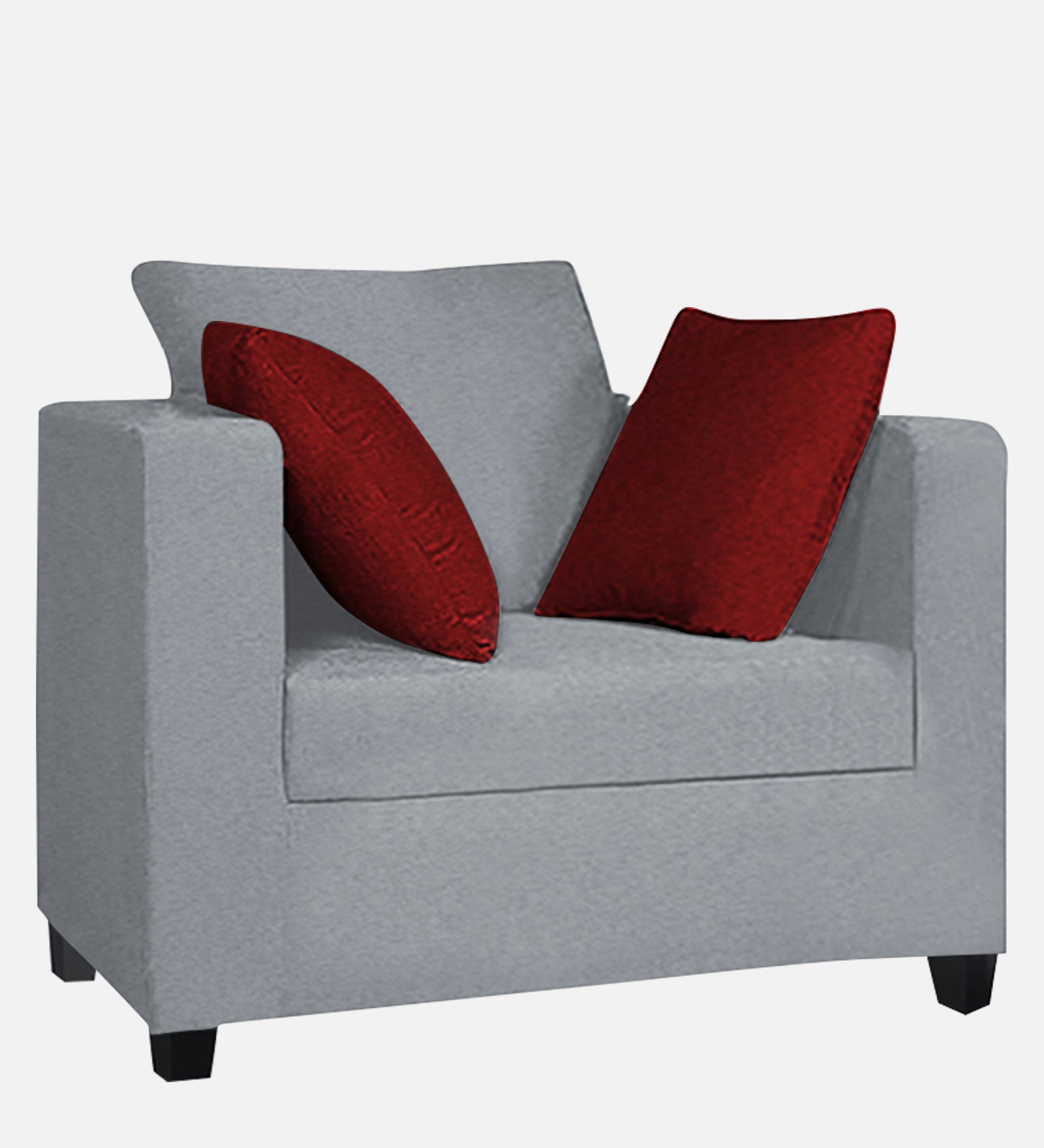 Nuska Fabric 1 Seater Sofa In Coin Grey Colour - Febonic Living