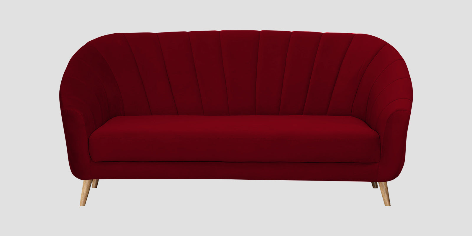 Kaylee Velvet 3 Seater Sofa In Cherry Red Colour - Febonic Living