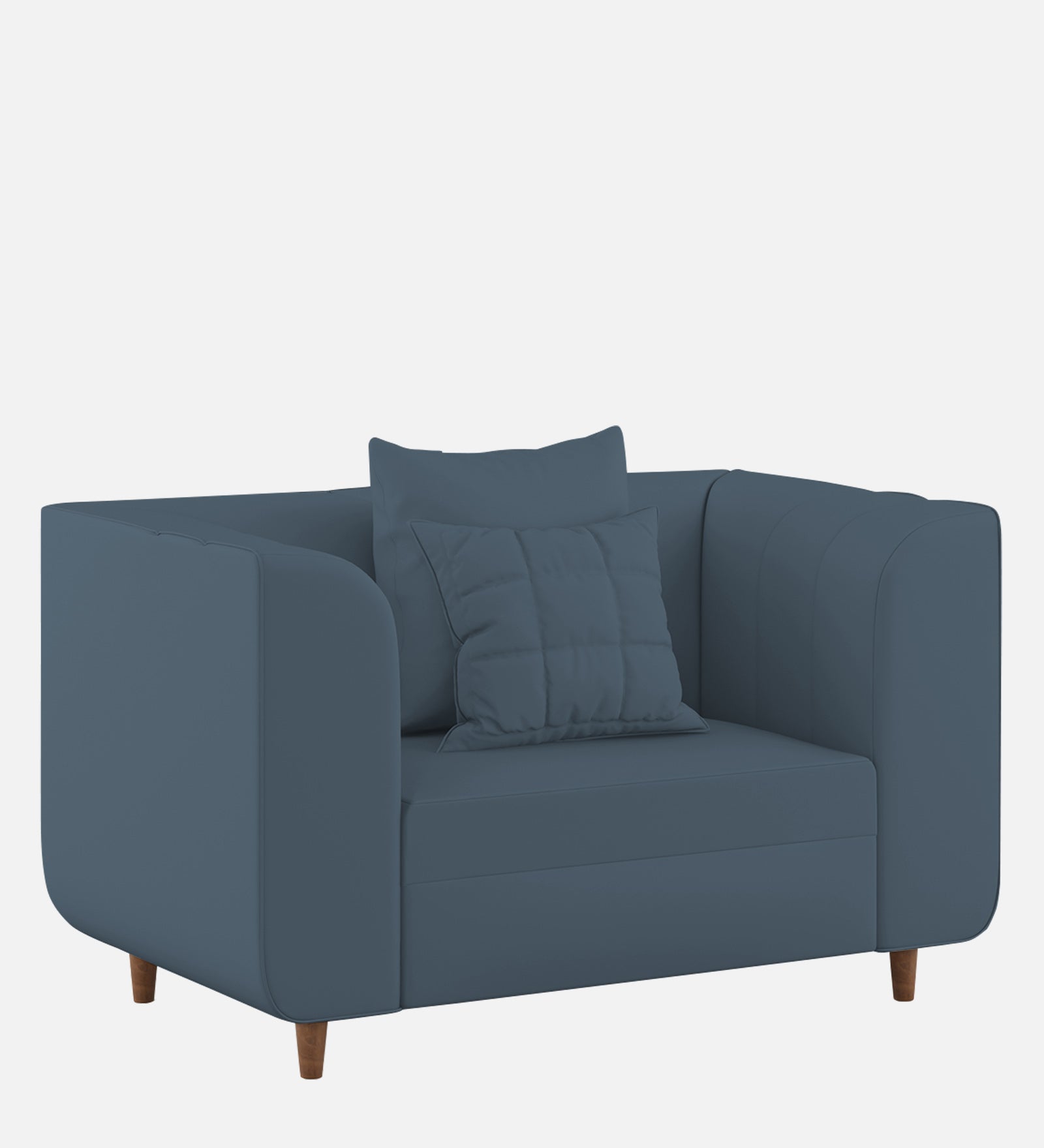 Sumo Velvet 1 Seater Sofa In Oxford Blue Colour - Febonic Living