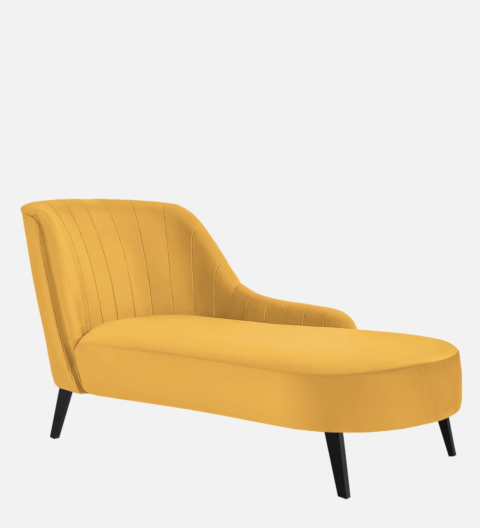 Flora Velvet RHS Chaise Lounger In Turmeric Yellow Colour - Febonic Living