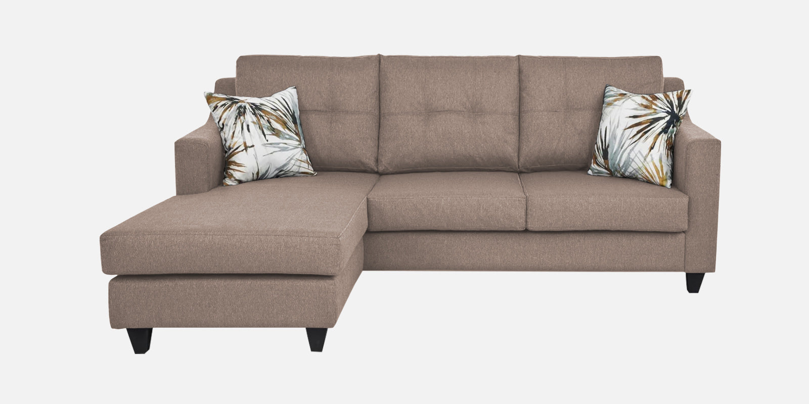 Welly Fabric RHS Sectional Sofa (2+Lounger) In Kadhi Beige Colour - Febonic Living