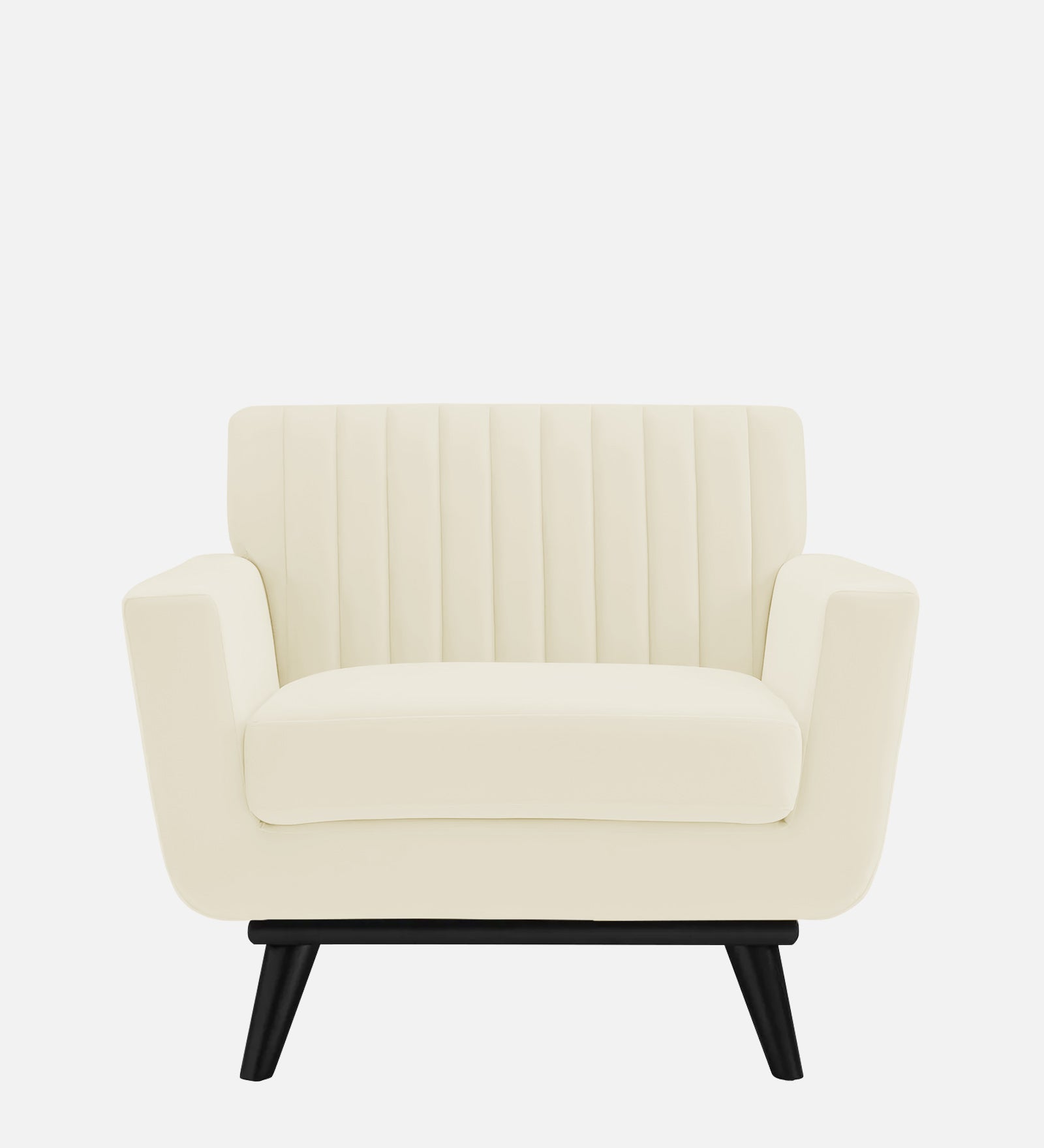 Tucker Velvet 1 Seater Sofa In Warm White Colour - Febonic Living