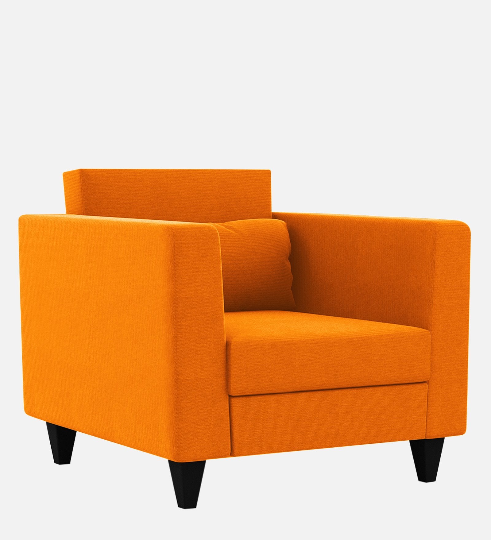 Nipul Fabric 1 Seater Sofa in Vivid Orange Colour
